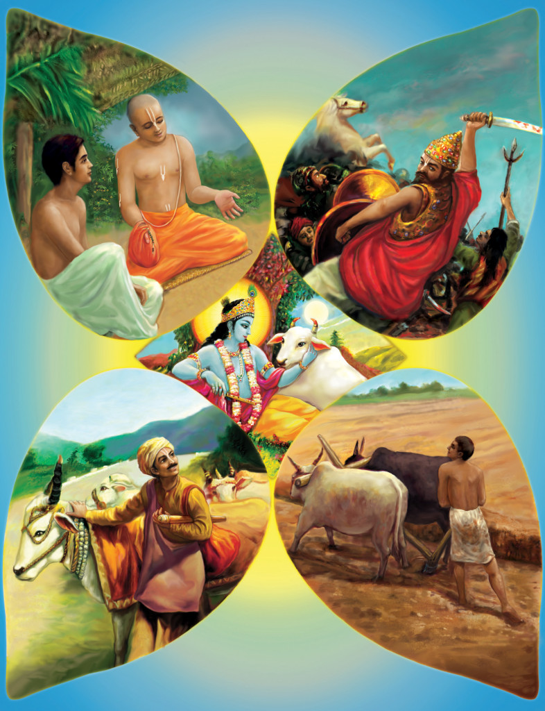 gita-4 divisions-of-society-wiseman-soldier-merchant-laborer